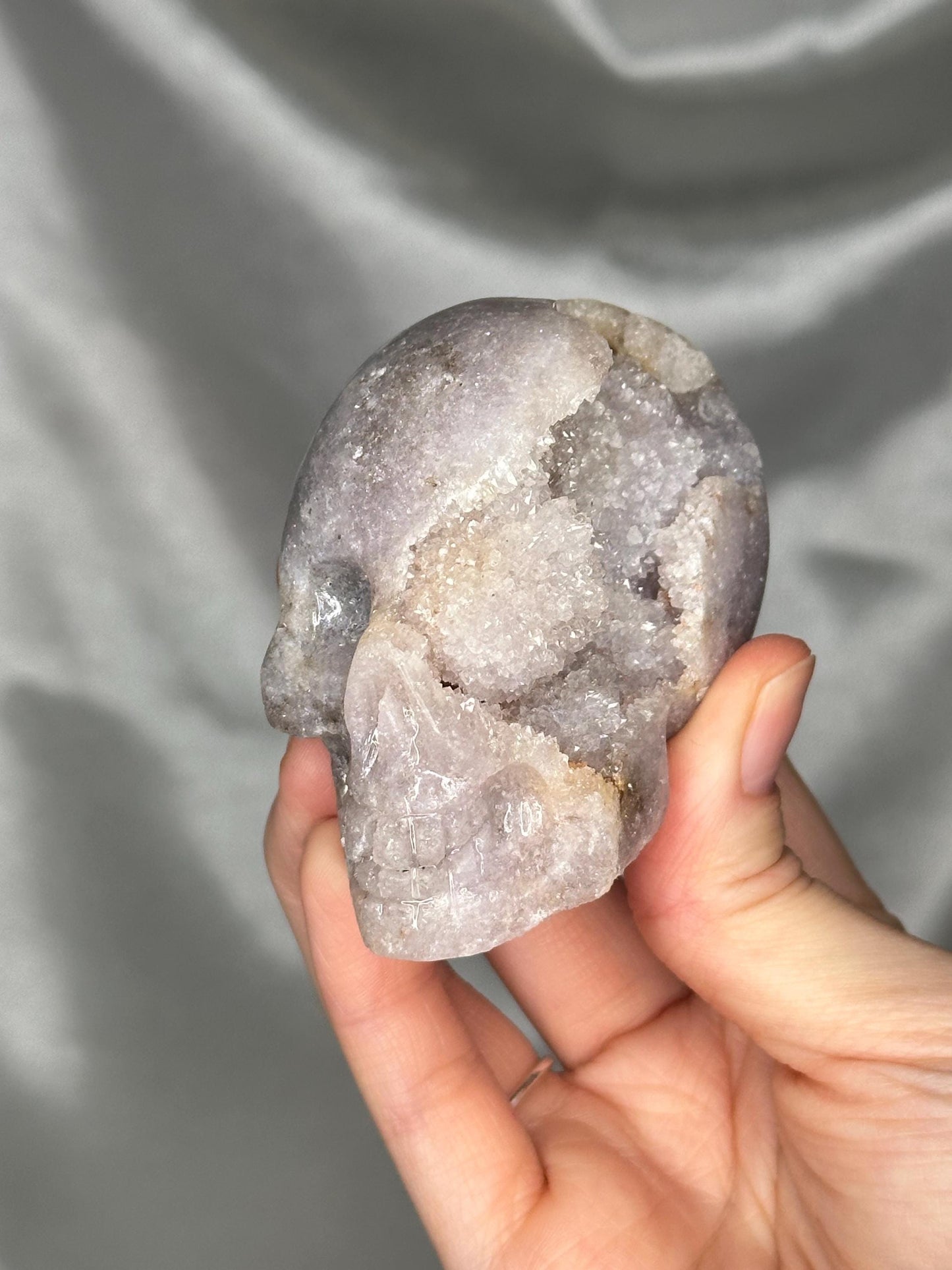 Pink Amethyst Skull Carving | Natural Pink Amethyst Crystal Sculpture | Polished Stone Skull Mineral Specimen for Collectors & Display