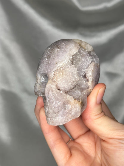 Pink Amethyst Skull Carving | Natural Pink Amethyst Crystal Sculpture | Polished Stone Skull Mineral Specimen for Collectors & Display