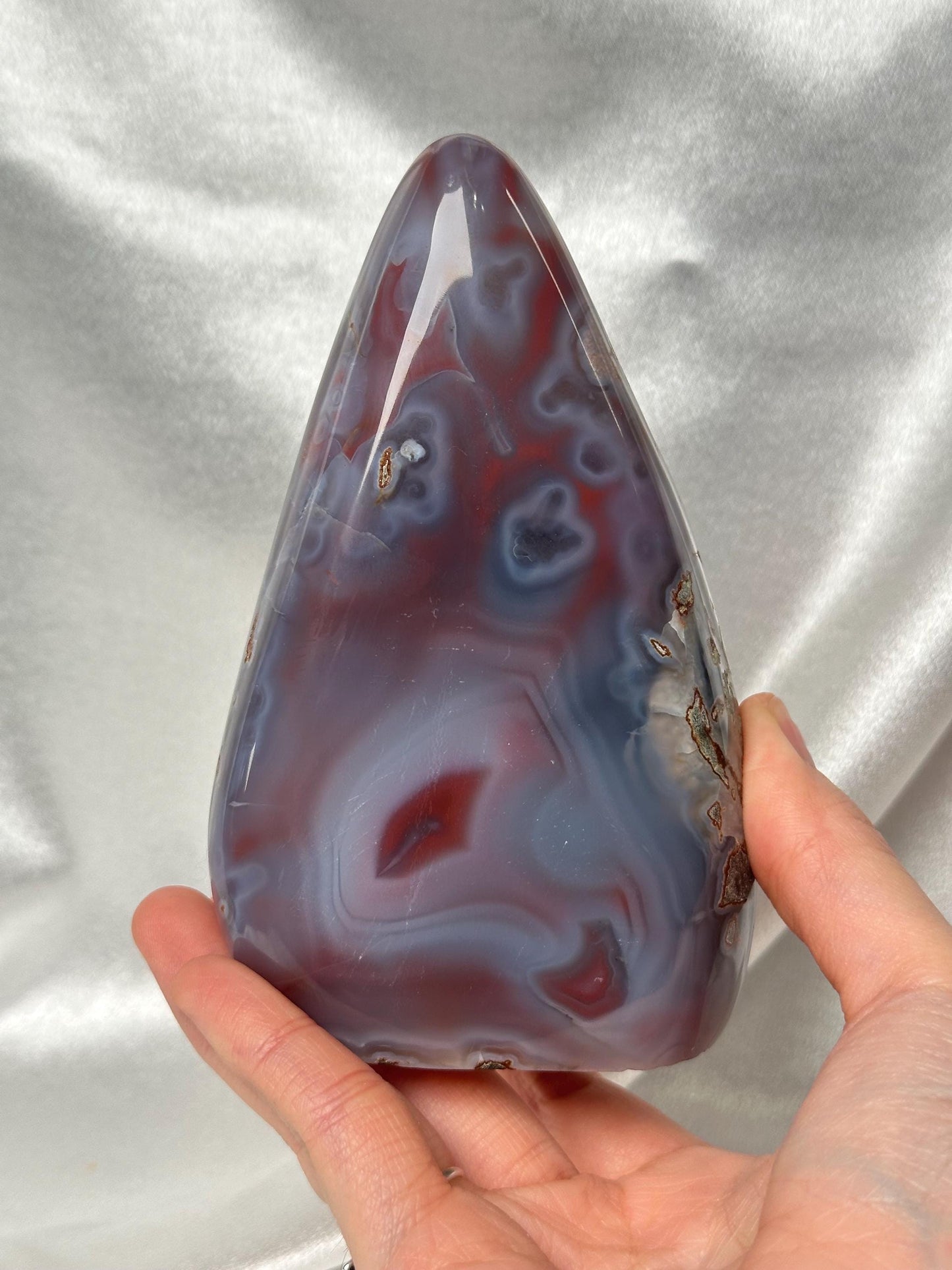 Swazi Agate Freeform from Mozambique | Natural Banded Agate Crystal | Polished Standing Mineral Specimen for Collectors & Display