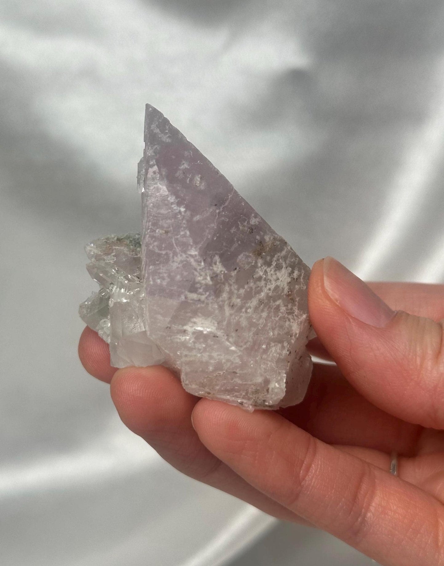 Lavender Calcite with Chlorite & Quartz | Fond Poulain, Maronne, Isère France | Rare Alpine Mineral Specimen