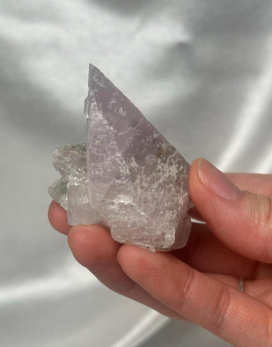 Lavender Calcite with Chlorite & Quartz | Fond Poulain, Maronne, Isère France | Rare Alpine Mineral Specimen