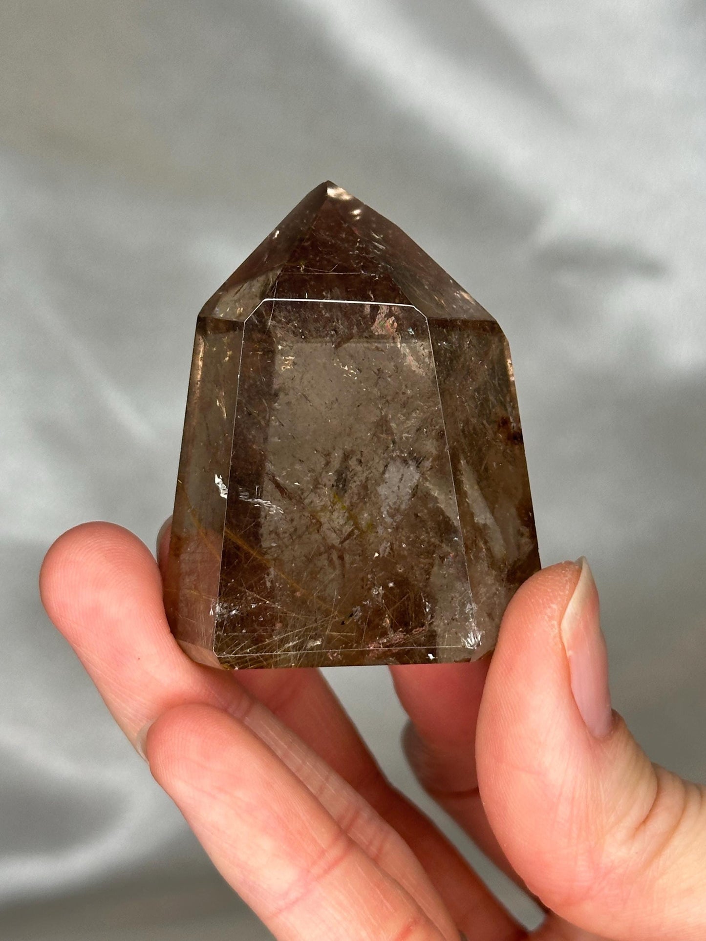 Rutile in Quartz Tower - YOU PICK | Natural Clear Quartz Crystal with Rutile Needle Inclusion | Polished Standing Mineral Collectors Display