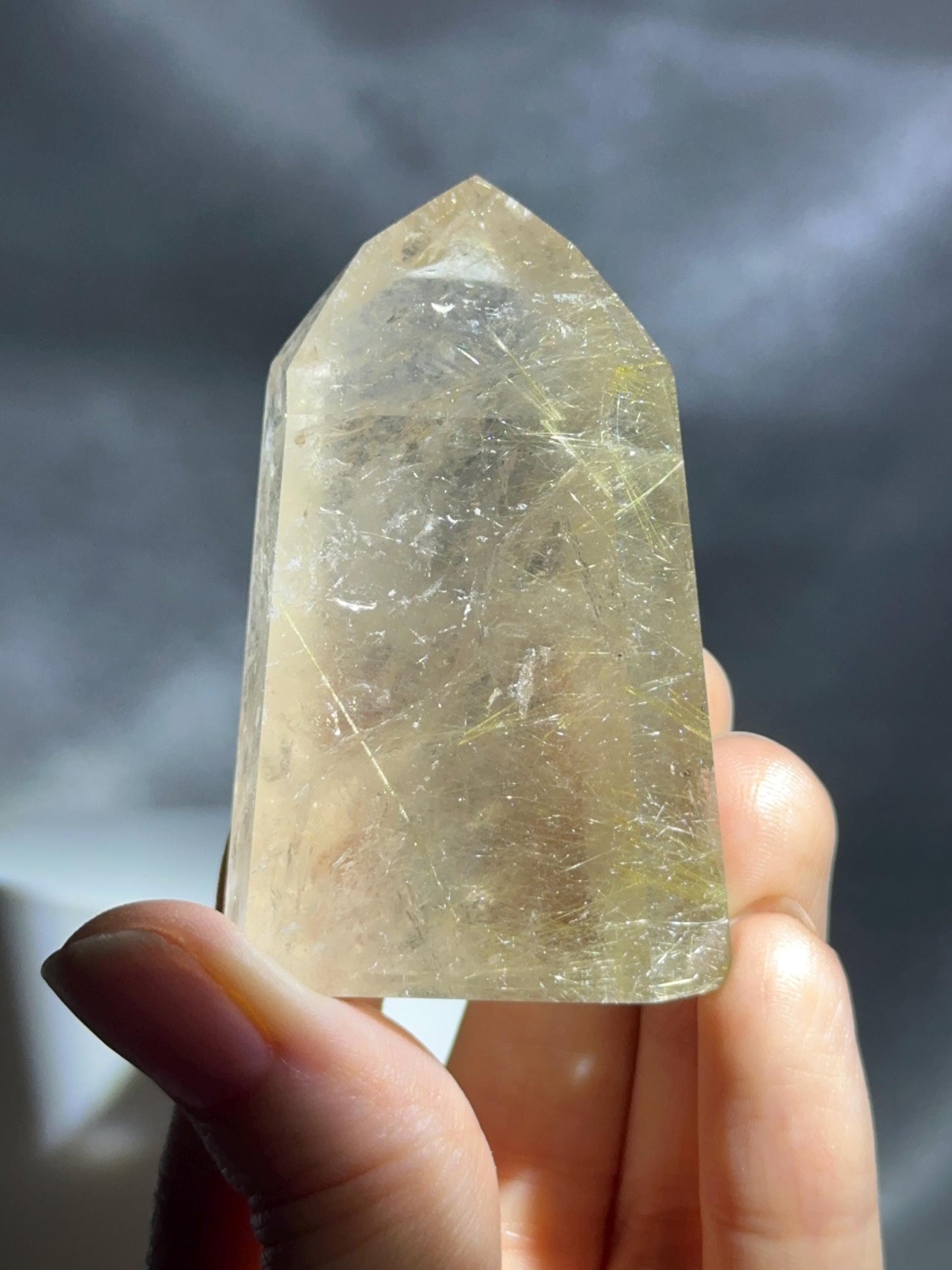 Rutile in Quartz Tower - YOU PICK | Natural Clear Quartz Crystal with Rutile Needle Inclusion | Polished Standing Mineral Collectors Display