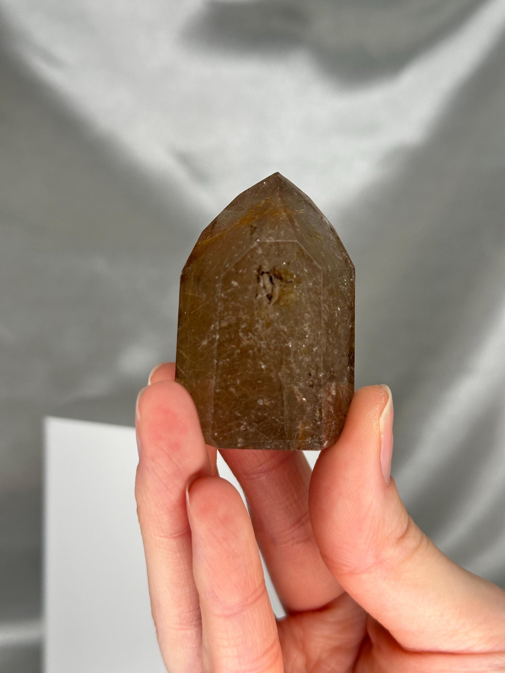Rutile in Quartz Tower - YOU PICK | Natural Clear Quartz Crystal with Rutile Needle Inclusion | Polished Standing Mineral Collectors Display