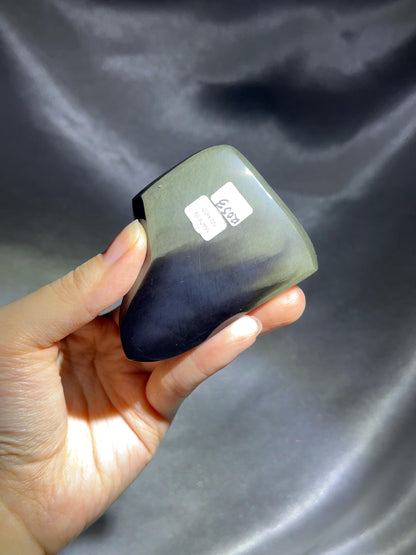 Rainbow Obsidian Star Freeform | Natural Black Obsidian Iridescent Sheen | Polished Volcanic Glass Mineral Specimen for Collectors & Display