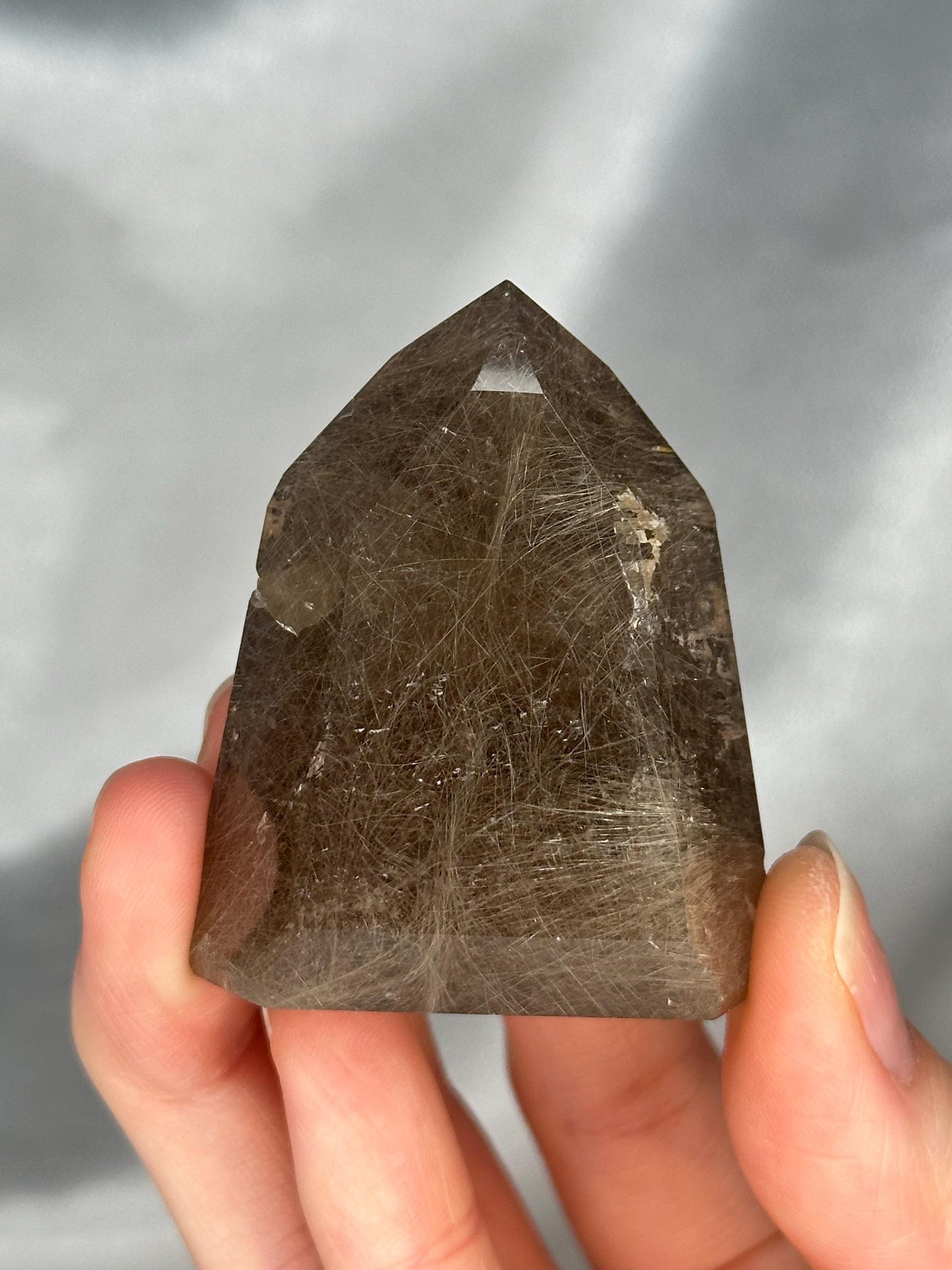 Rutile in Quartz Tower - YOU PICK | Natural Clear Quartz Crystal with Rutile Needle Inclusion | Polished Standing Mineral Collectors Display