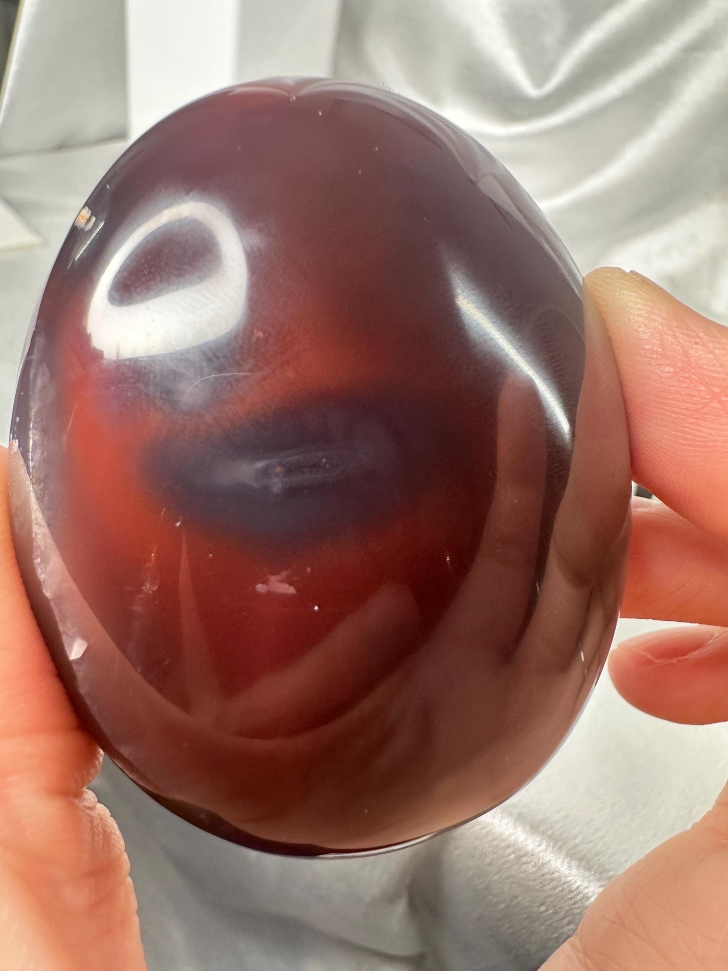 Swazi Agate Palm Stone | Moody Red & Blue Agate from Mozambique | Soothing Crystal for Grounding, Balance and Display