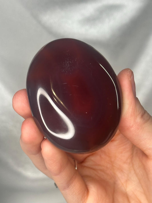 Swazi Agate Palm Stone | Moody Red & Blue Agate from Mozambique | Soothing Crystal for Grounding, Balance and Display