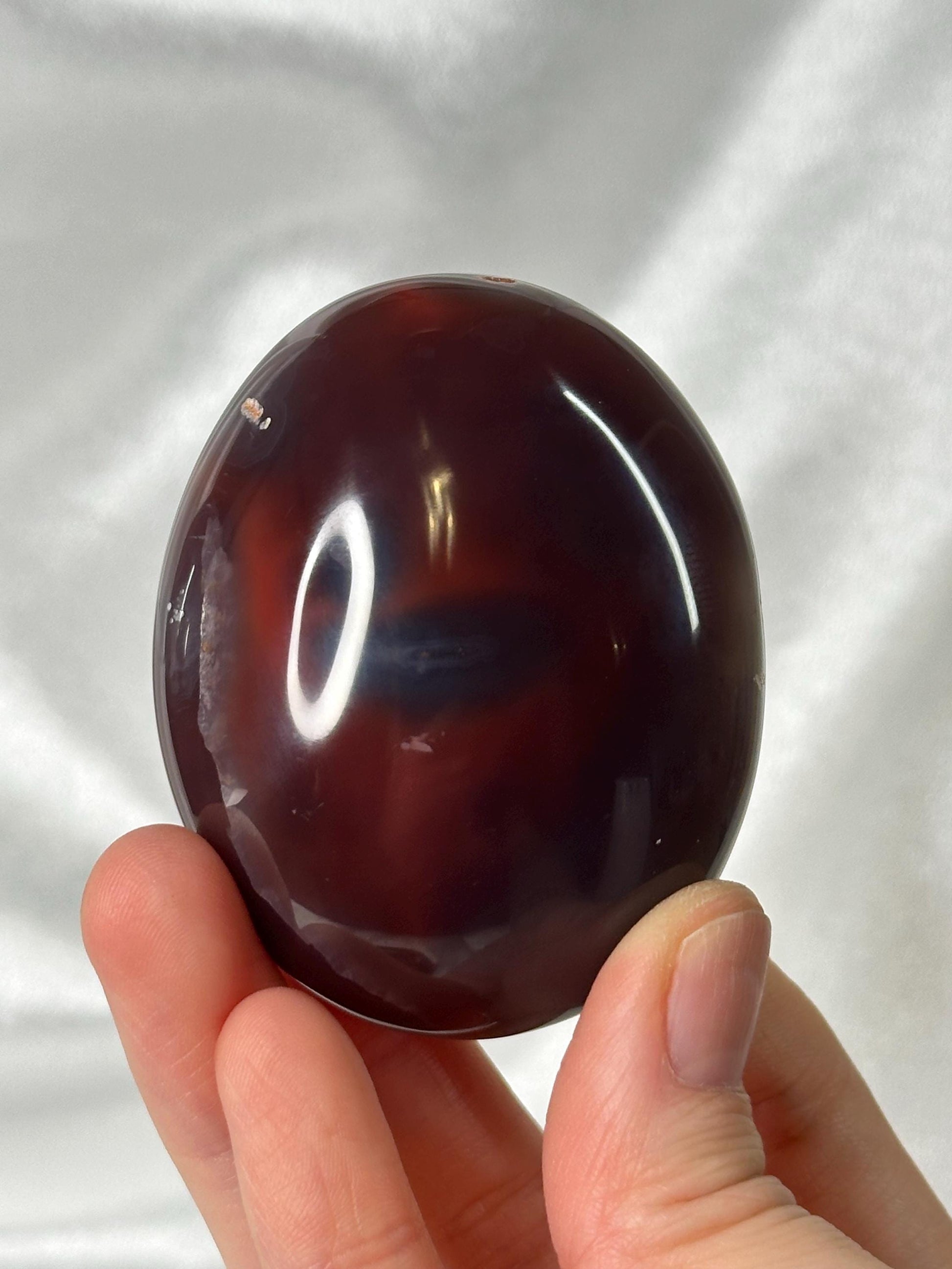 Swazi Agate Palm Stone | Moody Red & Blue Agate from Mozambique | Soothing Crystal for Grounding, Balance and Display