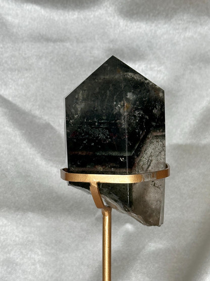 Garden Quartz Tower on Stand | Scenic Lodolite Crystal for Manifestation & Insight | Unique Gemstone Display or Altar Decor
