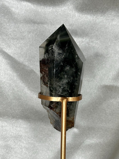 Garden Quartz Tower on Stand | Scenic Lodolite Crystal for Manifestation & Insight | Unique Gemstone Display or Altar Decor