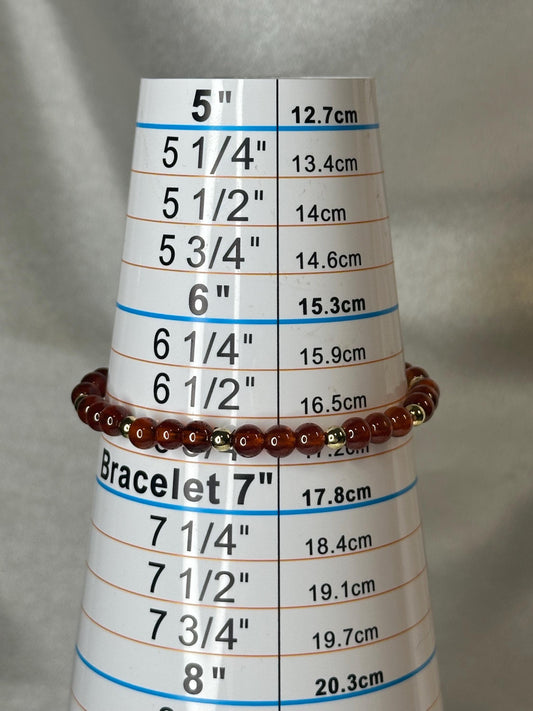 Spessartine Garnet Bracelet | Natural Garnet Beads | 14k Gold Plated Spacer Beads | Handmade Gemstone Beaded Jewelry Bracelet