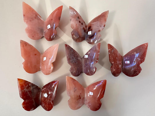 Wholesale Carnelian Butterfly Carving from Indonesia | Natural Red Orange Agate Butterfly Figurine | Bulk Crystal Carvings for Resale