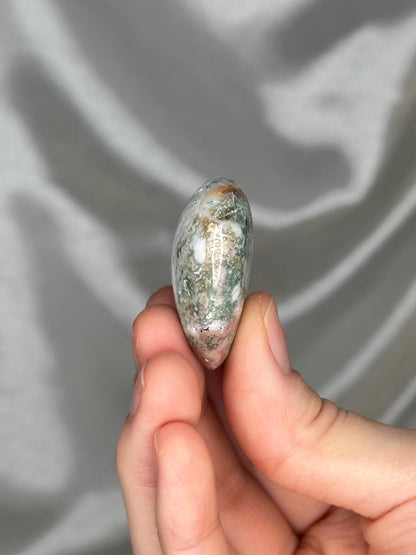 Sea Jasper Heart Carving | Natural Ocean Jasper Crystal Heart | Polished Stone Heart Mineral Specimen for Collectors & Display