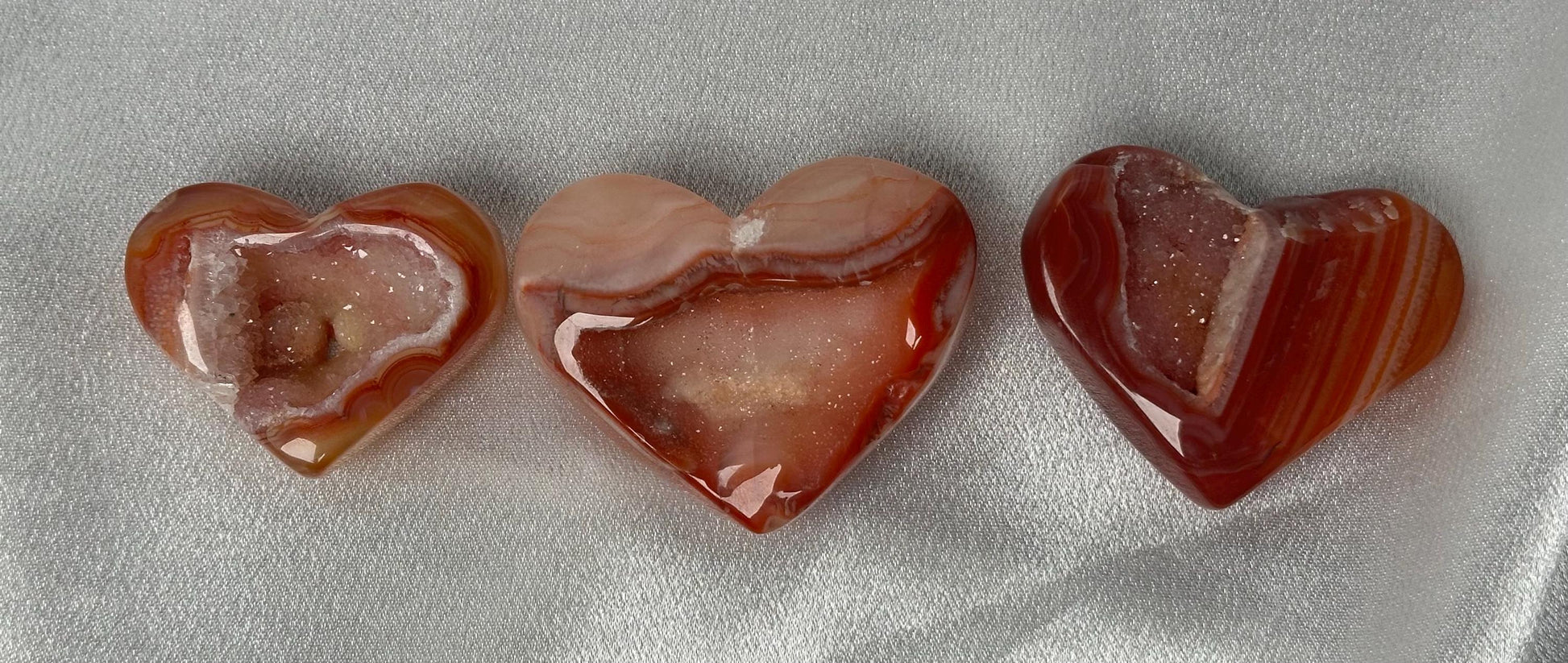 Druzy Carnelian Heart - YOU PICK! | Natural Orange Crystal Heart with Druzy Pocket | Polished Stone Heart Mineral Specimen for Display
