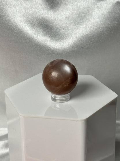 Sunstone with Moonstone Crystal Sphere | Polished Natural Stone Ball | Unique Dual Mineral Display Specimen Orb