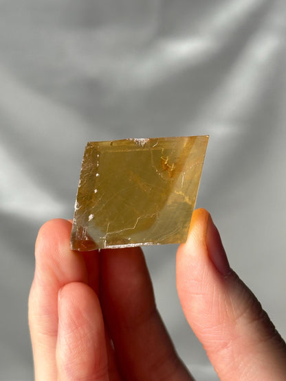 Honey Calcite Cube | Natural Golden Calcite Crystal Cube | Polished Calcite Mineral Specimen for Collectors & Display