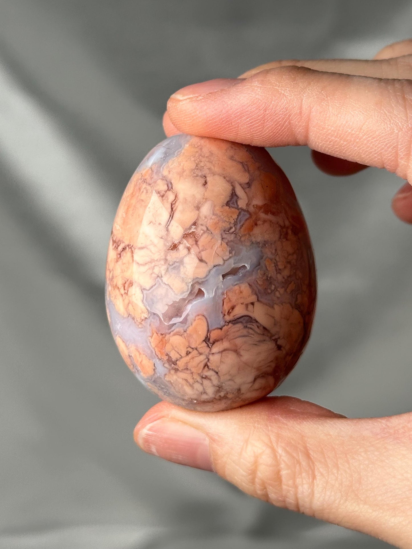 Cotton Candy Agate Egg | Natural Pink Agate Crystal Egg | Polished Agate Mineral Specimen for Collectors & Display