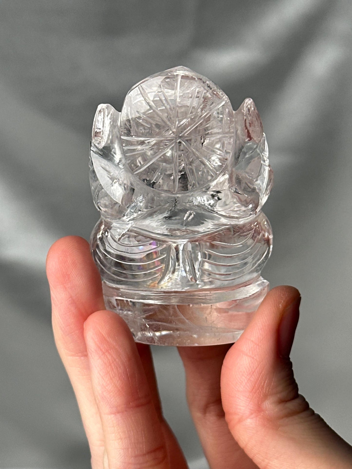 Himalayan Quartz Ganesha Carving | Natural Himalayan Quartz Crystal Sculpture | Hand Carved Ganesha Figurine for Collectors & Display