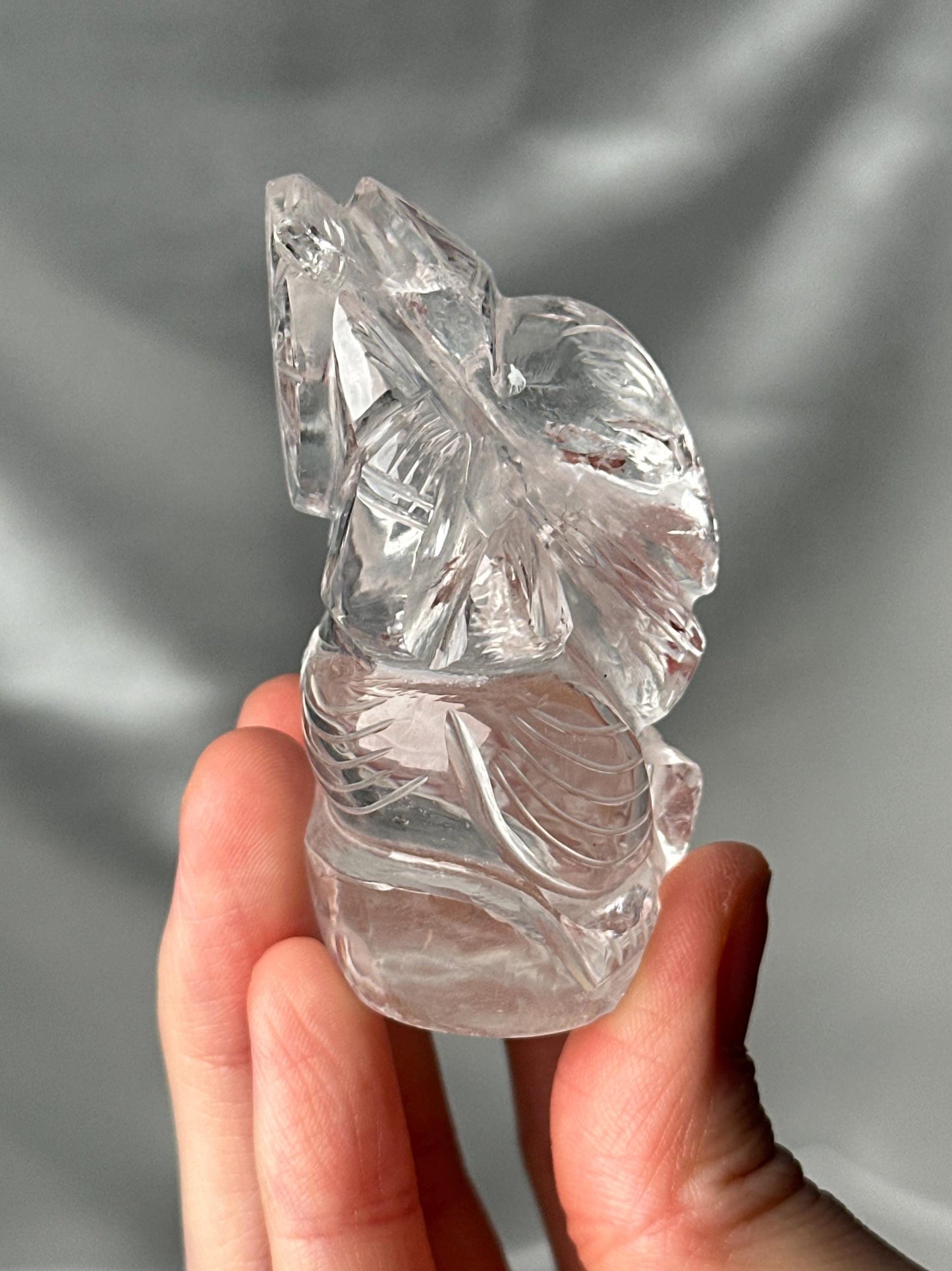 Himalayan Quartz Ganesha Carving | Natural Himalayan Quartz Crystal Sculpture | Hand Carved Ganesha Figurine for Collectors & Display