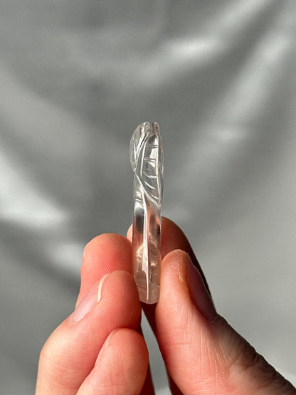 Clear Quartz Mini Angel Carving | Natural Clear Quartz Crystal Angel Figurine | Polished Stone Guardian Sculpture for Collectors & Display