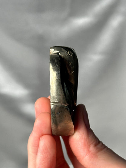 Avant Garde Ganesha Palm Stone Carving | Hand Carved Stone Ganesha Sculpture | Polished Crystal Palm Figurine for Collectors & Display