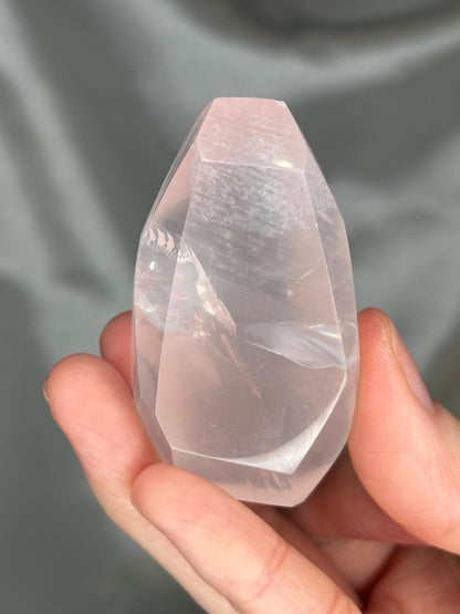 Rose Quartz Gusher Gem | Polished Pink Quartz Gemstone | Smooth Freeform Gusher Shape Mineral Specimen for Collectors & Display