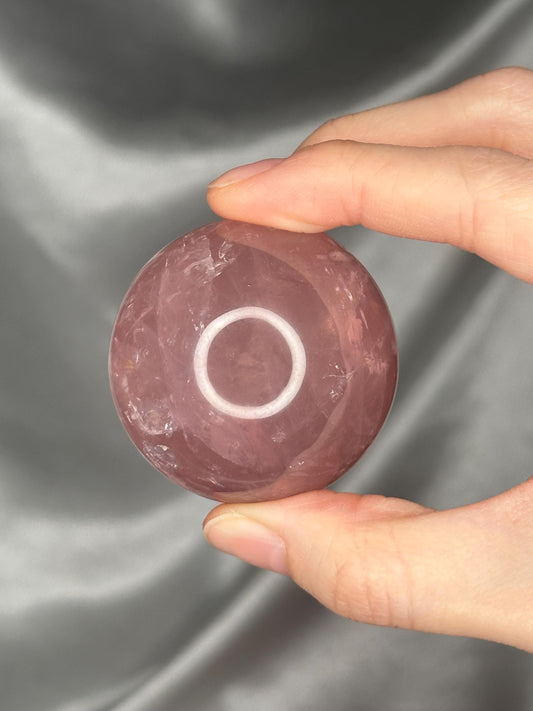 Rose Quartz Sphere – Polished Pink Crystal Orb of Love, Gentle Heart Chakra Stone, Decor, Meditation, or Gift Display