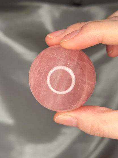 Rose Quartz Sphere – Polished Pink Crystal Orb of Love, Gentle Heart Chakra Stone, Decor, Meditation, or Gift Display