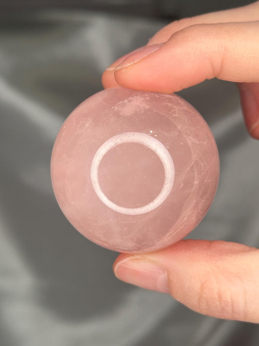 Rose Quartz Sphere – Polished Pink Crystal Orb of Love, Gentle Heart Chakra Stone, Decor, Meditation, or Gift Display