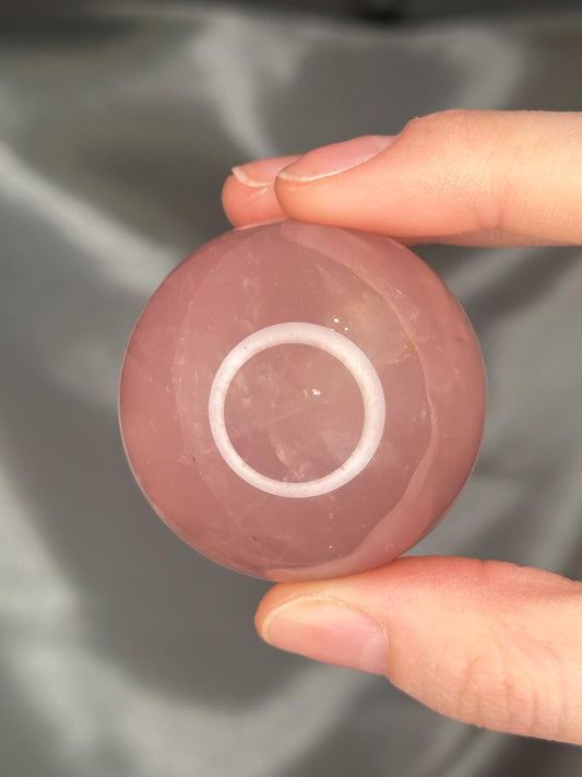 Rose Quartz Sphere – Polished Pink Crystal Orb of Love, Gentle Heart Chakra Stone, Decor, Meditation, or Gift Display