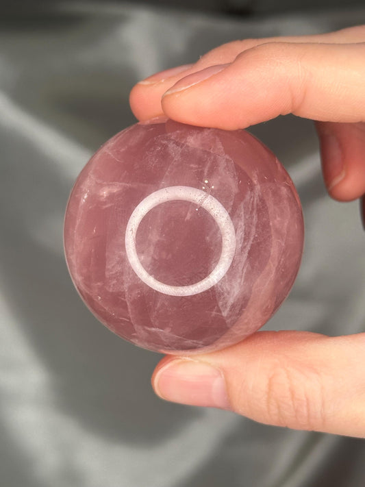 Rose Quartz Sphere – Polished Pink Crystal Orb of Love, Gentle Heart Chakra Stone, Decor, Meditation, or Gift Display