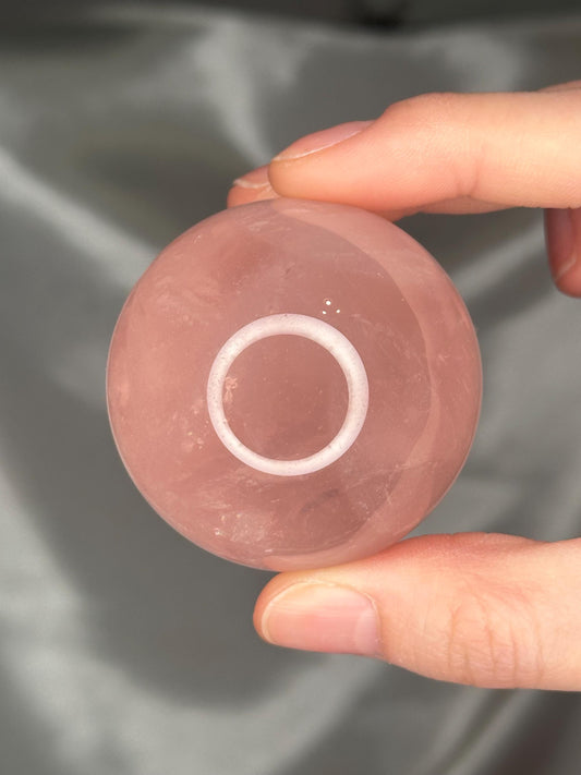 Rose Quartz Sphere – Polished Pink Crystal Orb of Love, Gentle Heart Chakra Stone, Decor, Meditation, or Gift Display