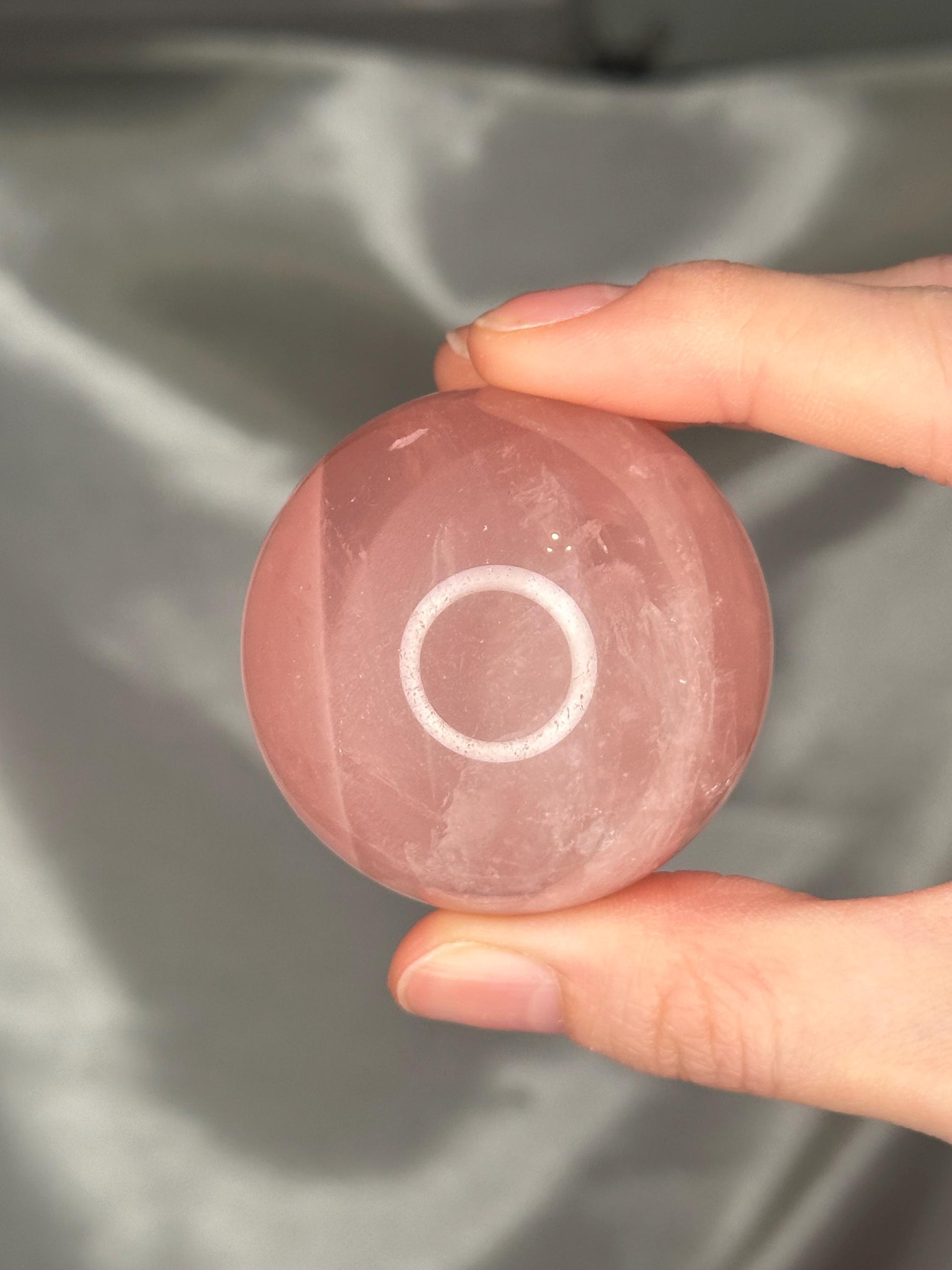 Rose Quartz Sphere – Polished Pink Crystal Orb of Love, Gentle Heart Chakra Stone, Decor, Meditation, or Gift Display