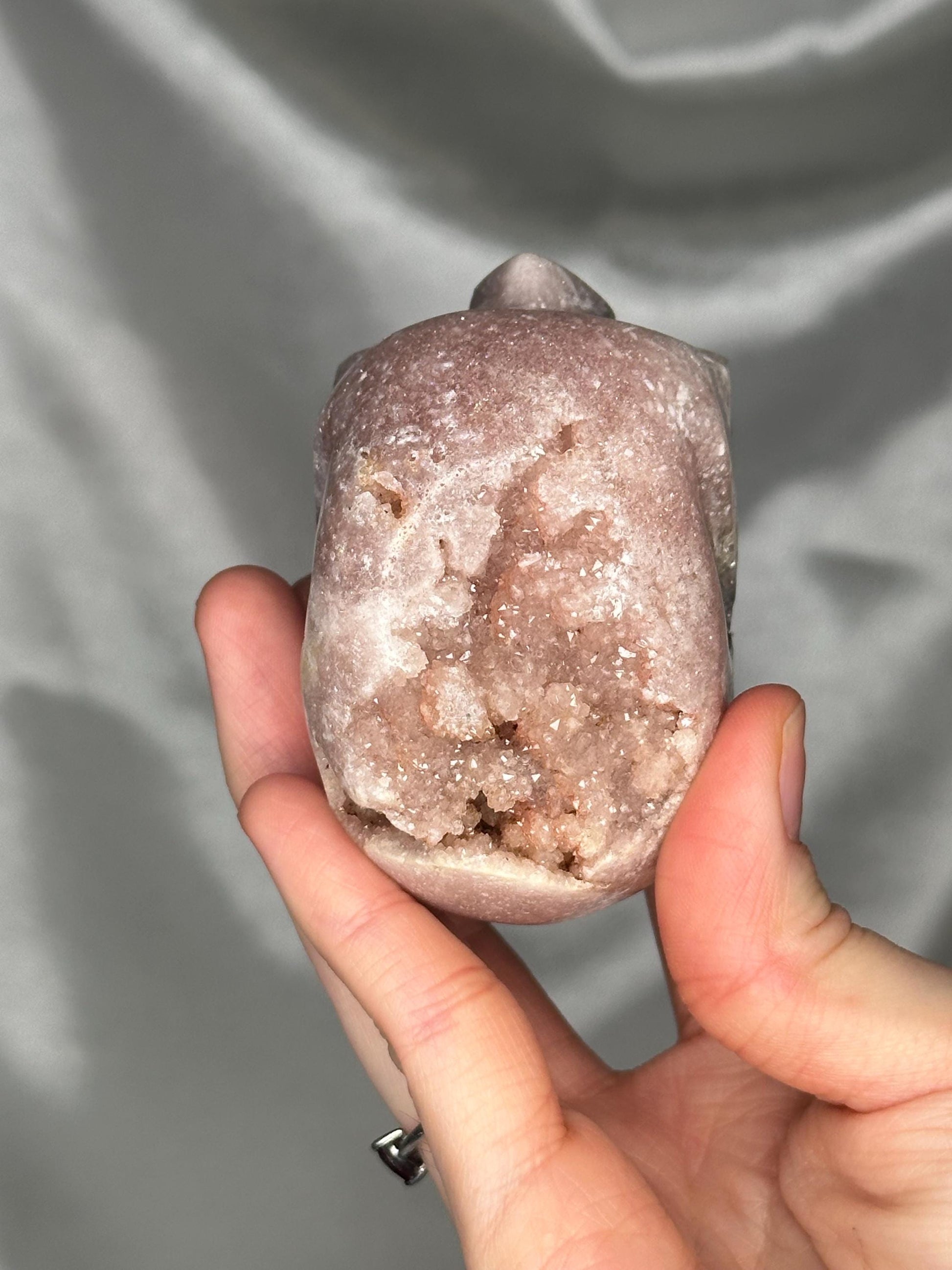 Pink Amethyst Skull Carving | Natural Pink Amethyst Crystal Sculpture | Polished Stone Skull Mineral Specimen for Collectors & Display