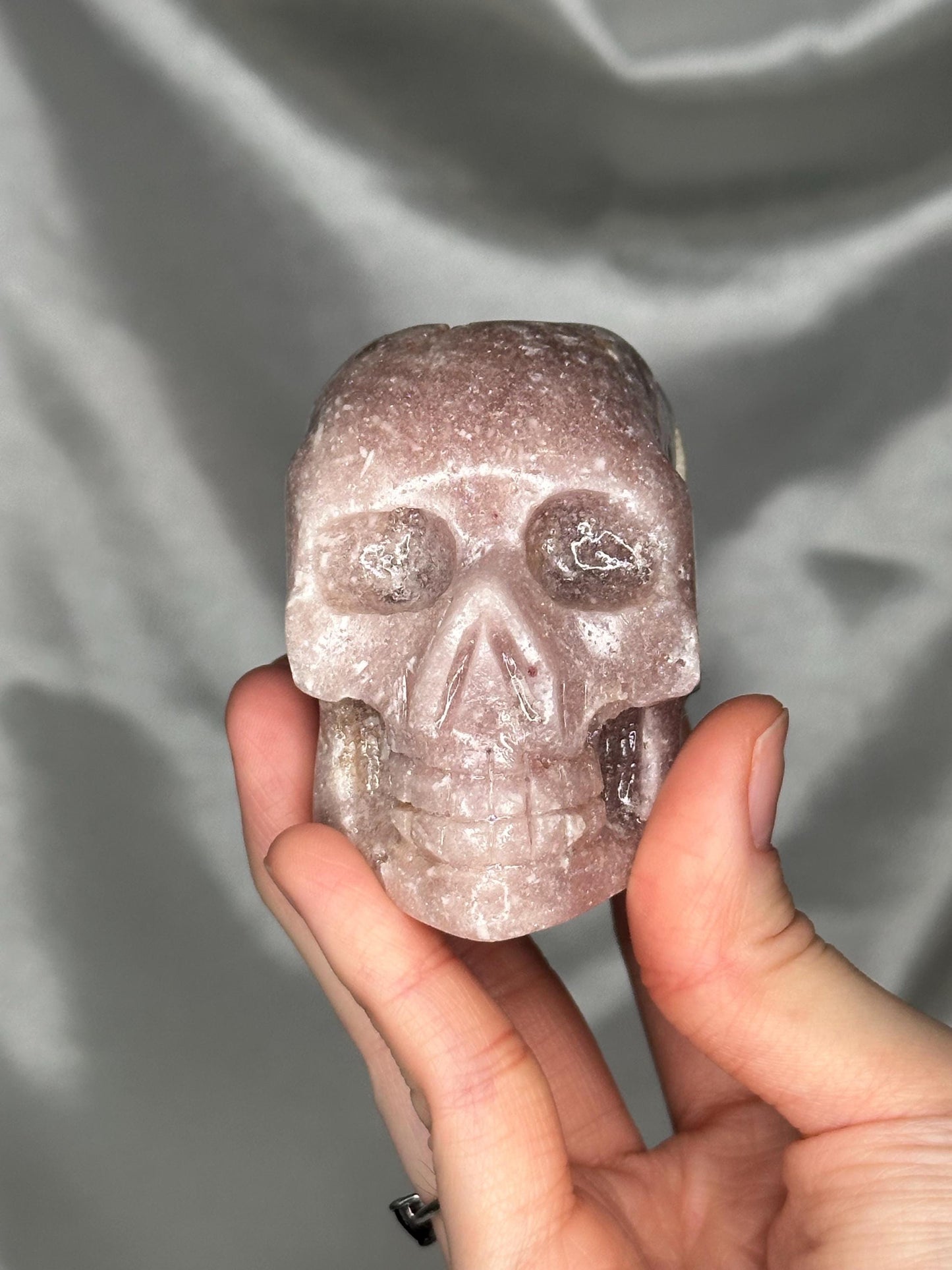 Pink Amethyst Skull Carving | Natural Pink Amethyst Crystal Sculpture | Polished Stone Skull Mineral Specimen for Collectors & Display