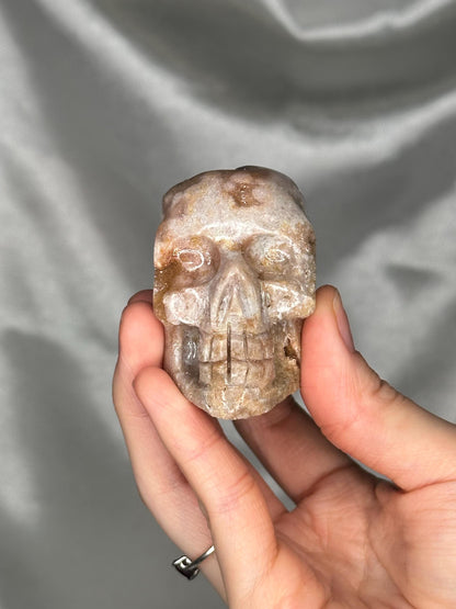 Pink Amethyst Skull Carving | Natural Pink Amethyst Crystal Sculpture | Polished Stone Skull Mineral Specimen for Collectors & Display