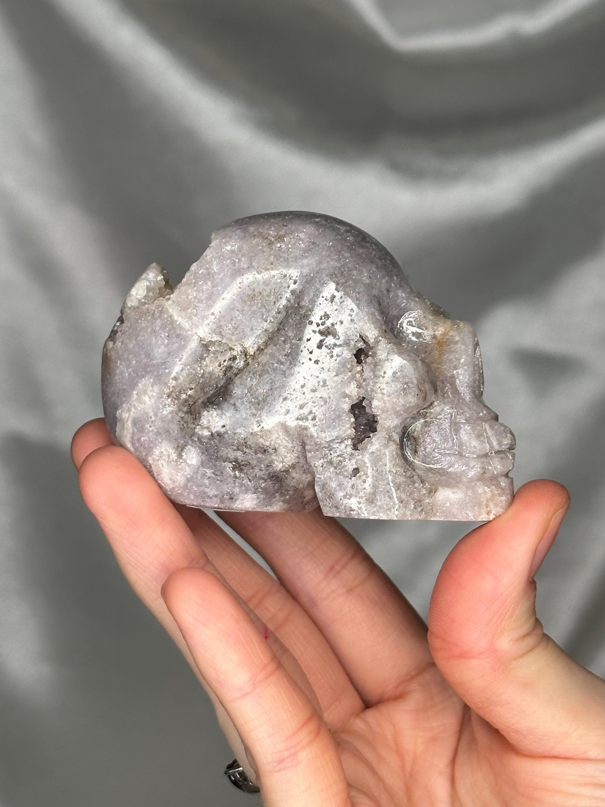 Pink Amethyst Skull Carving | Natural Pink Amethyst Crystal Sculpture | Polished Stone Skull Mineral Specimen for Collectors & Display