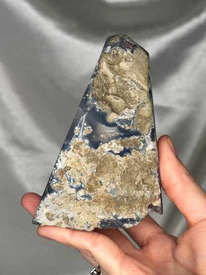 Unique Two-Tier Cut Base Amethyst Specimen | Natural Amethyst with Druzy & Crystal Growth | Standing Mineral Display Piece for Collectors