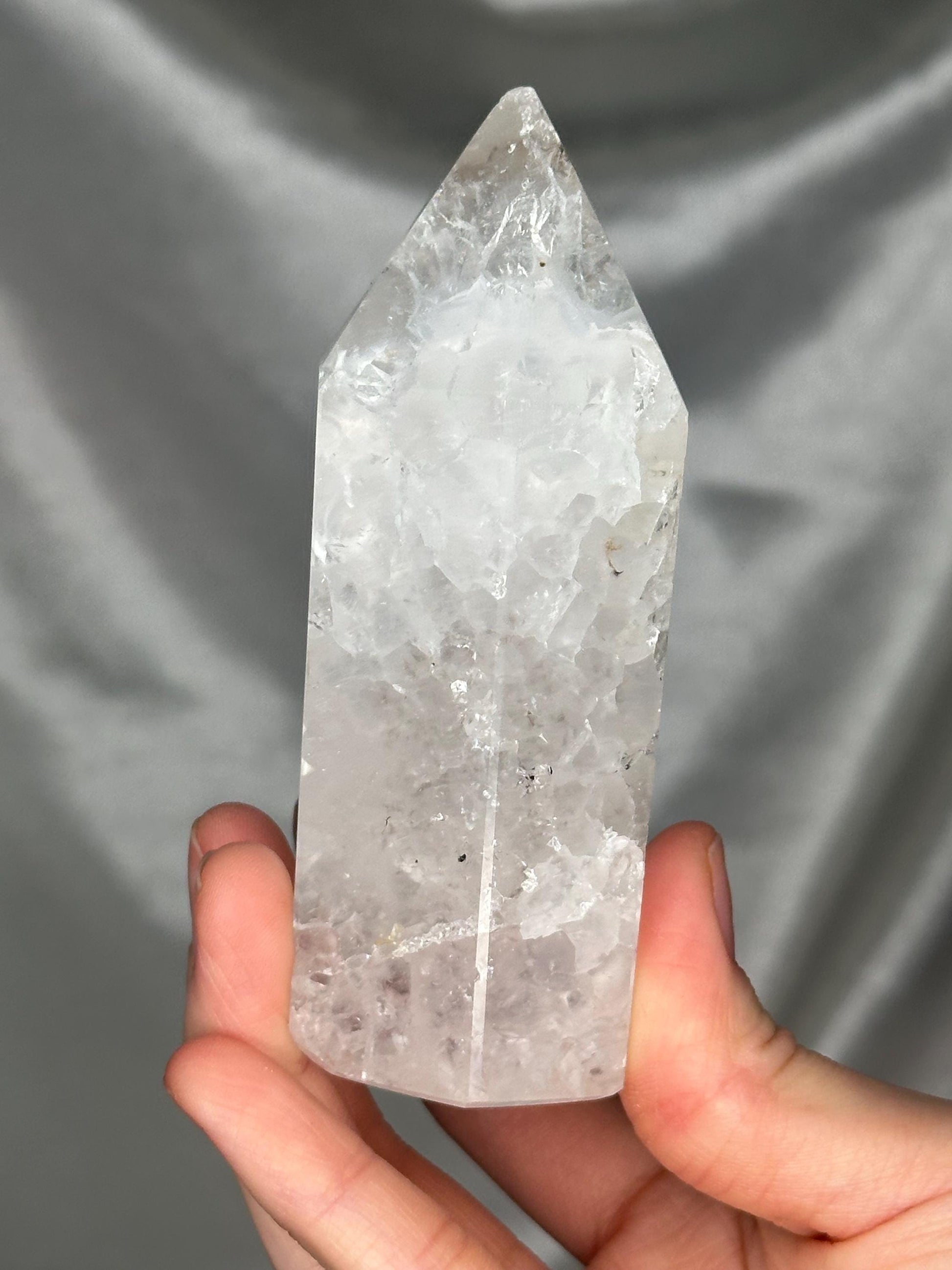 Quartz Tower with Dendritic & Iron Inclusions | Druzy Pocket with Dogtooth Calcite | Natural Inclusion Quartz Mineral Specimen