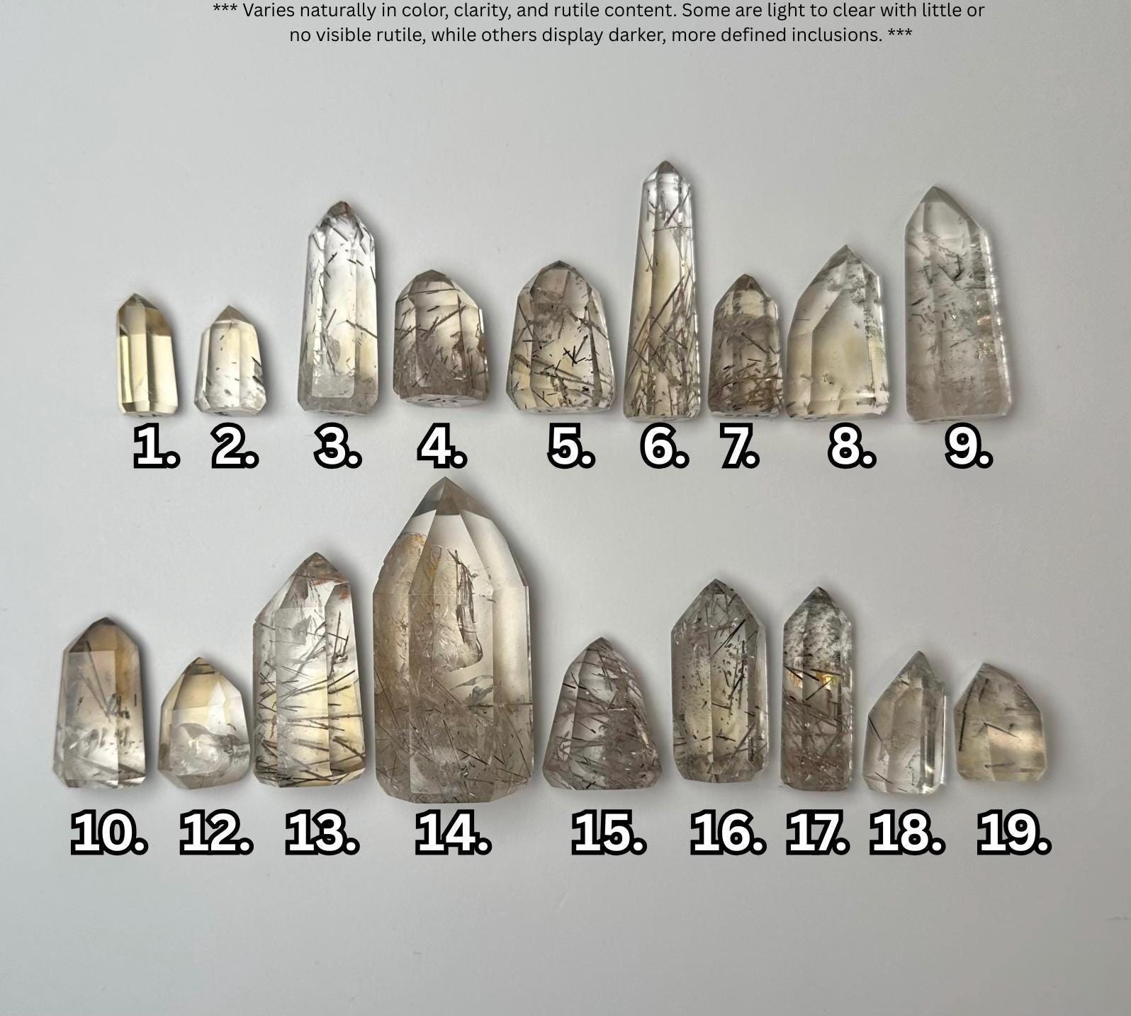 RARE Citrine & Clear Quartz with Rutile – You Pick | Polished Towers | Needle Inclusion Quartz Points | Natural Yellow and Clear Specimens