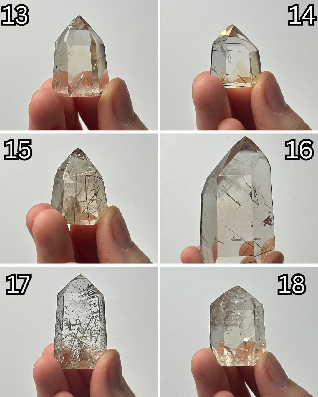 RARE Citrine & Clear Quartz with Rutile – You Pick | Polished Towers | Needle Inclusion Quartz Points | Natural Yellow and Clear Specimens