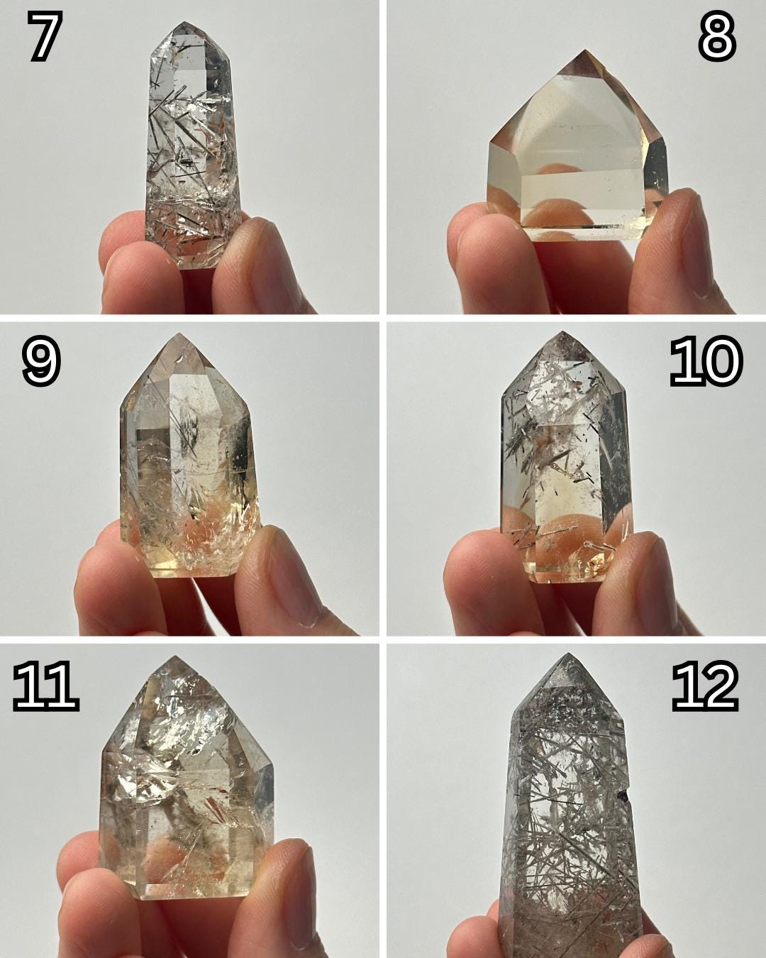 RARE Citrine & Clear Quartz with Rutile – You Pick | Polished Towers | Needle Inclusion Quartz Points | Natural Yellow and Clear Specimens