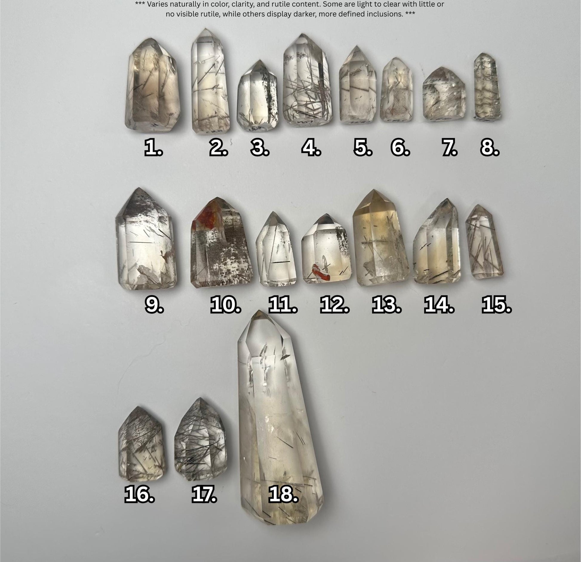 RARE Citrine & Clear Quartz with Rutile – You Pick | Polished Towers | Needle Inclusion Quartz Points | Natural Yellow and Clear Specimens
