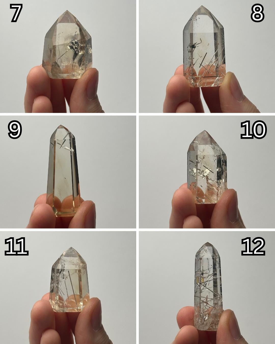 RARE Citrine & Clear Quartz with Rutile – You Pick | Polished Towers | Needle Inclusion Quartz Points | Natural Yellow and Clear Specimens