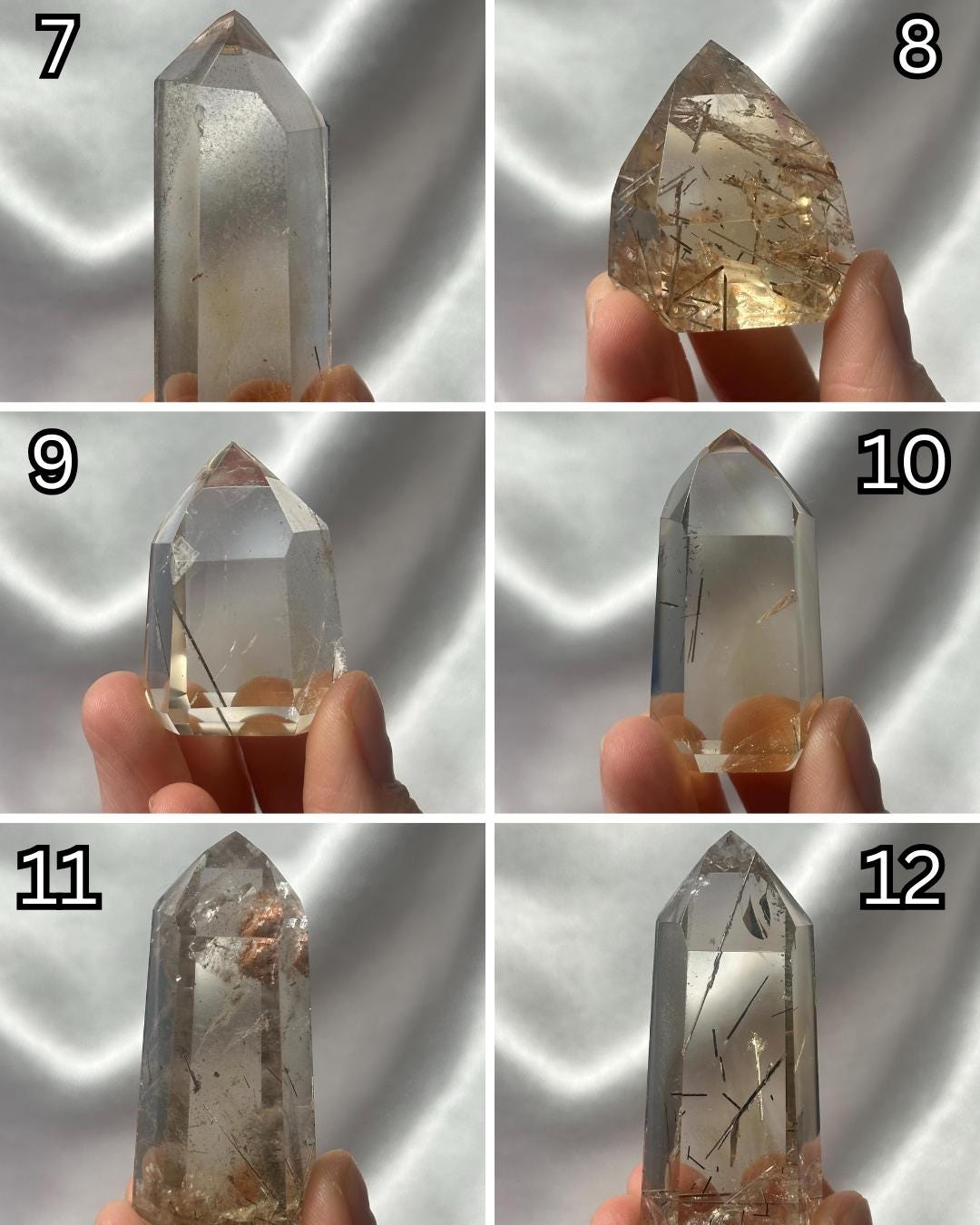 RARE Citrine & Clear Quartz with Rutile – You Pick | Polished Towers | Needle Inclusion Quartz Points | Natural Yellow and Clear Specimens