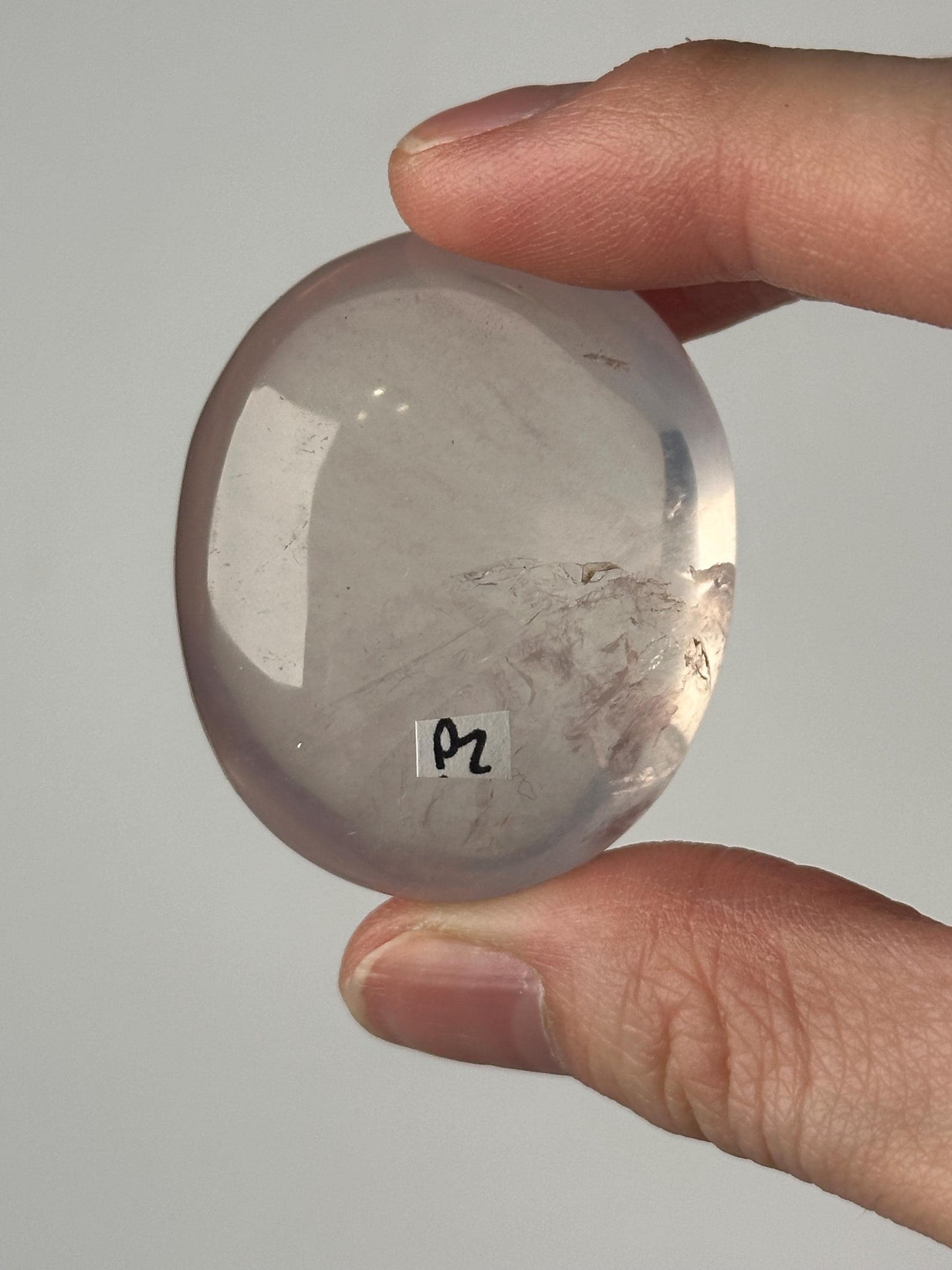 HQ Rose Girasol Quartz Palm Stone with Asterism Star | Natural Pink Quartz Hand Stone | Polished Mineral Specimen for Collectors & Display