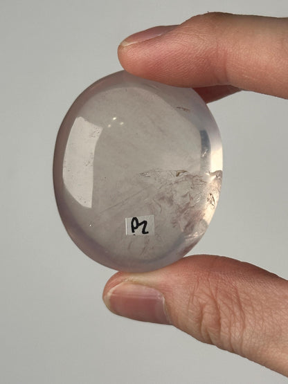 HQ Rose Girasol Quartz Palm Stone with Asterism Star | Natural Pink Quartz Hand Stone | Polished Mineral Specimen for Collectors & Display