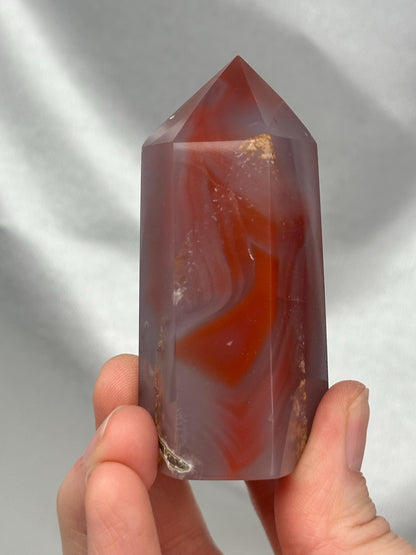 Swazi Agate Tower | Natural Banded Agate Crystal Point | Polished Standing Mineral Specimen for Collectors & Display