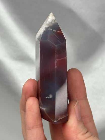 Swazi Agate Tower | Natural Banded Agate Crystal Point | Polished Standing Mineral Specimen for Collectors & Display